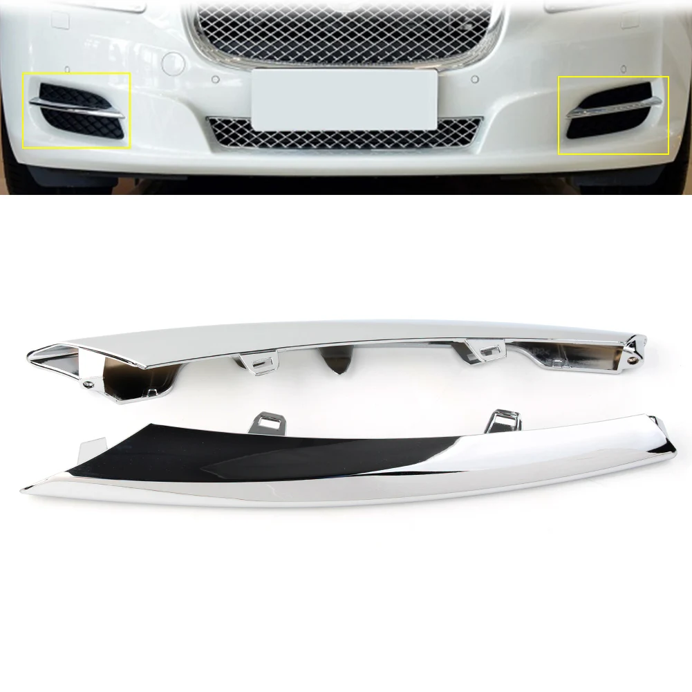 

1 шт. автомобильный передний бампер, спойлер, боковая решетка, хромированная отделка для Jaguar XJ 2010 2011 2012 2013 2014 2015, АБС-пластик