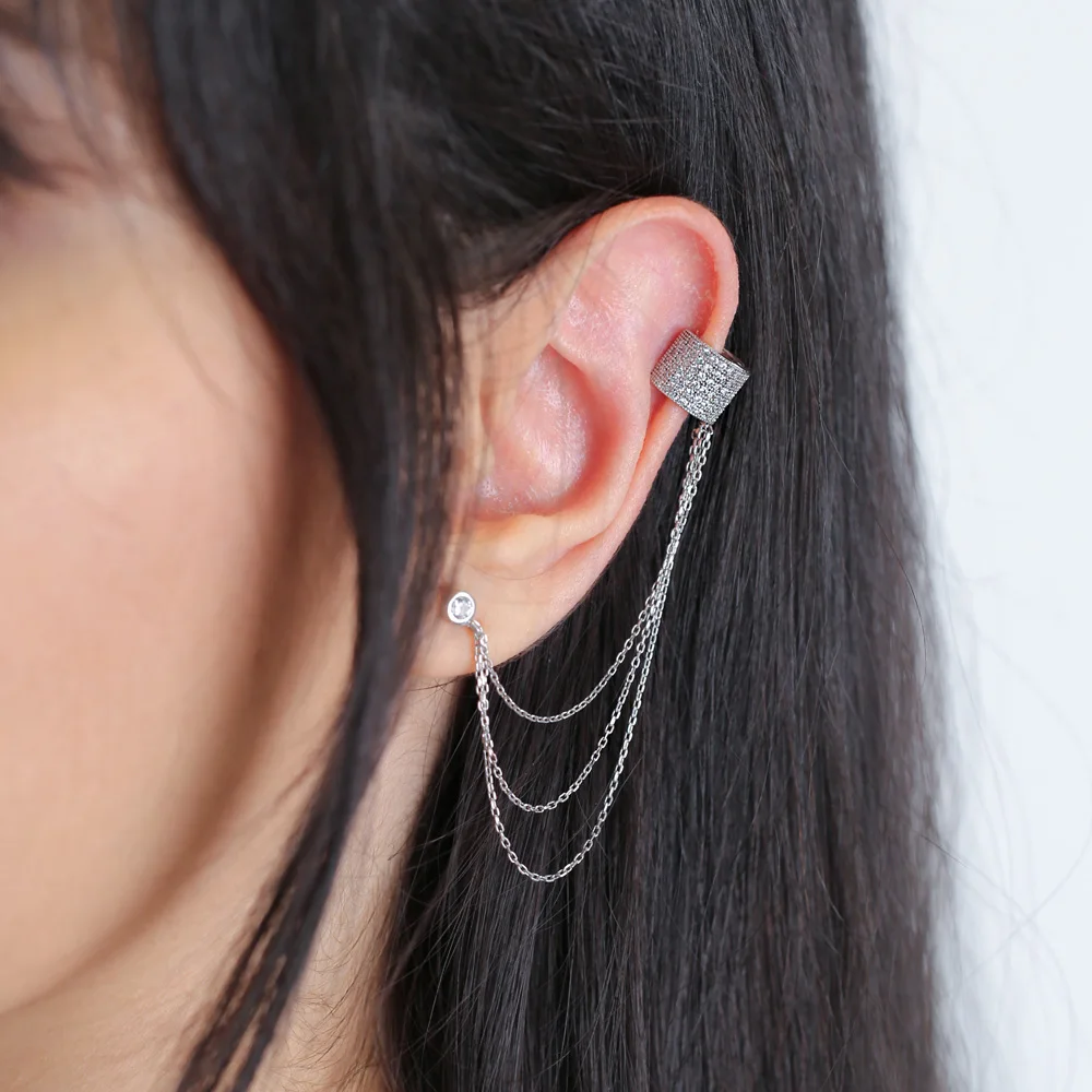 

Silver Cartilage And Earlobe Earring Singel Earring 925 Silver Sterling Jewelry