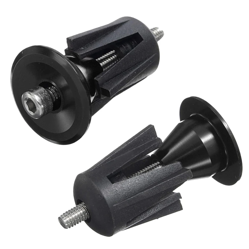 Aluminum Road MTB Handlebar Grip Handle Bar Cap End Plug pair black | Спорт и развлечения