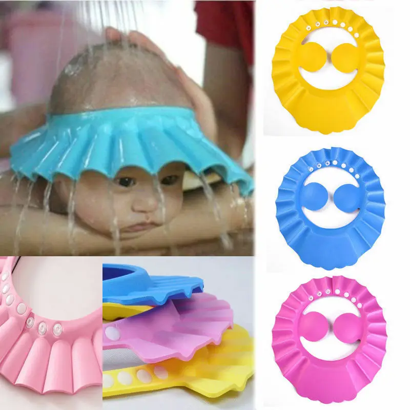 

Adjustable Waterproof Child Kids Baby Shower Cap Shampoo Bathing Cap Bath Visor Washing Hair Hat Eyes Ear Protection Products