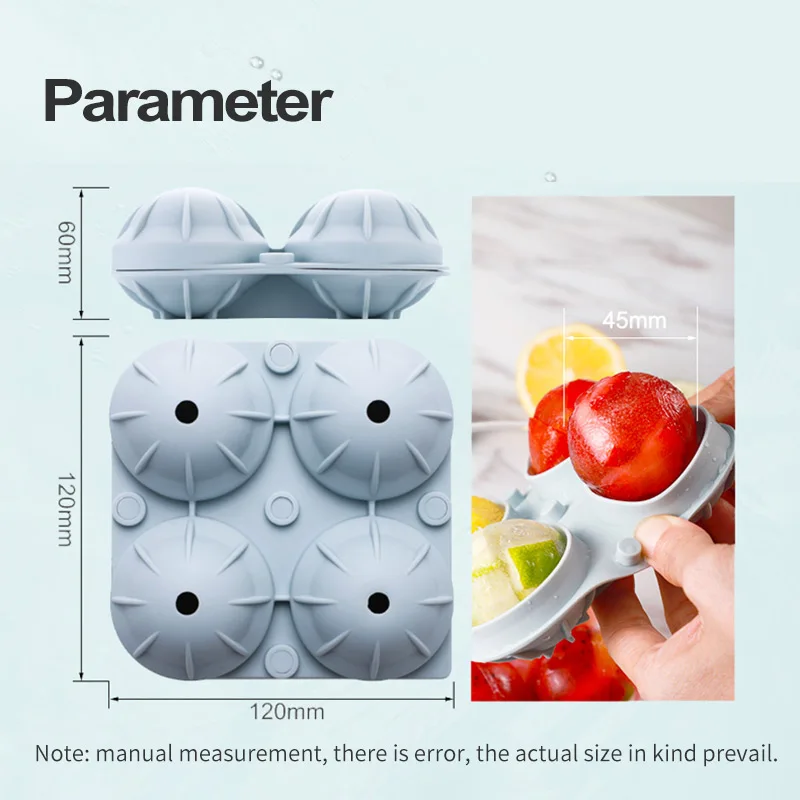 Шарик льда для виски 4 ячейки форма силиконовая в форме шара аксессуары домашней