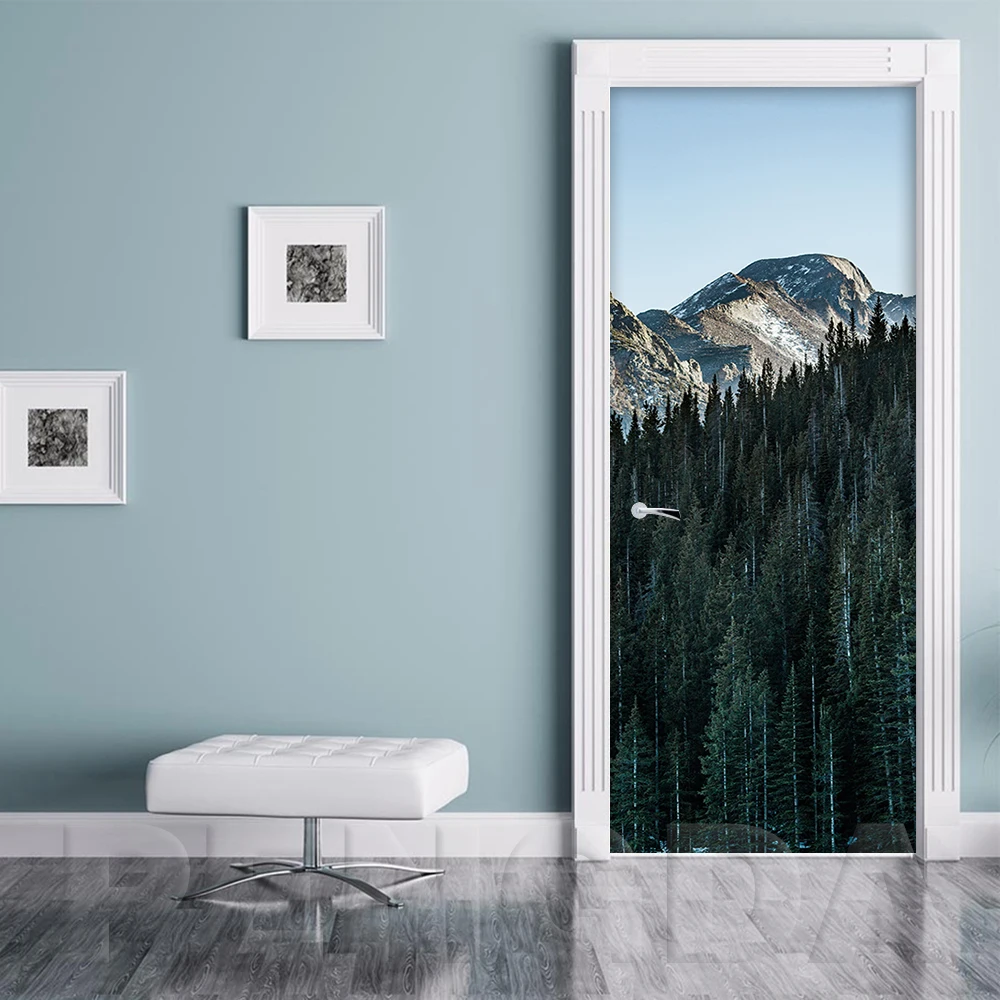 Наклейка на дверь настенные наклейки своими руками креативный ПВХ обои с зеленым