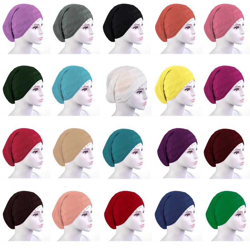 

Soft Muslim Full Cover Cotton Inner Women's Muslim Hijab bonnet Cap Islamic Underscarf Head Bonnet Hat