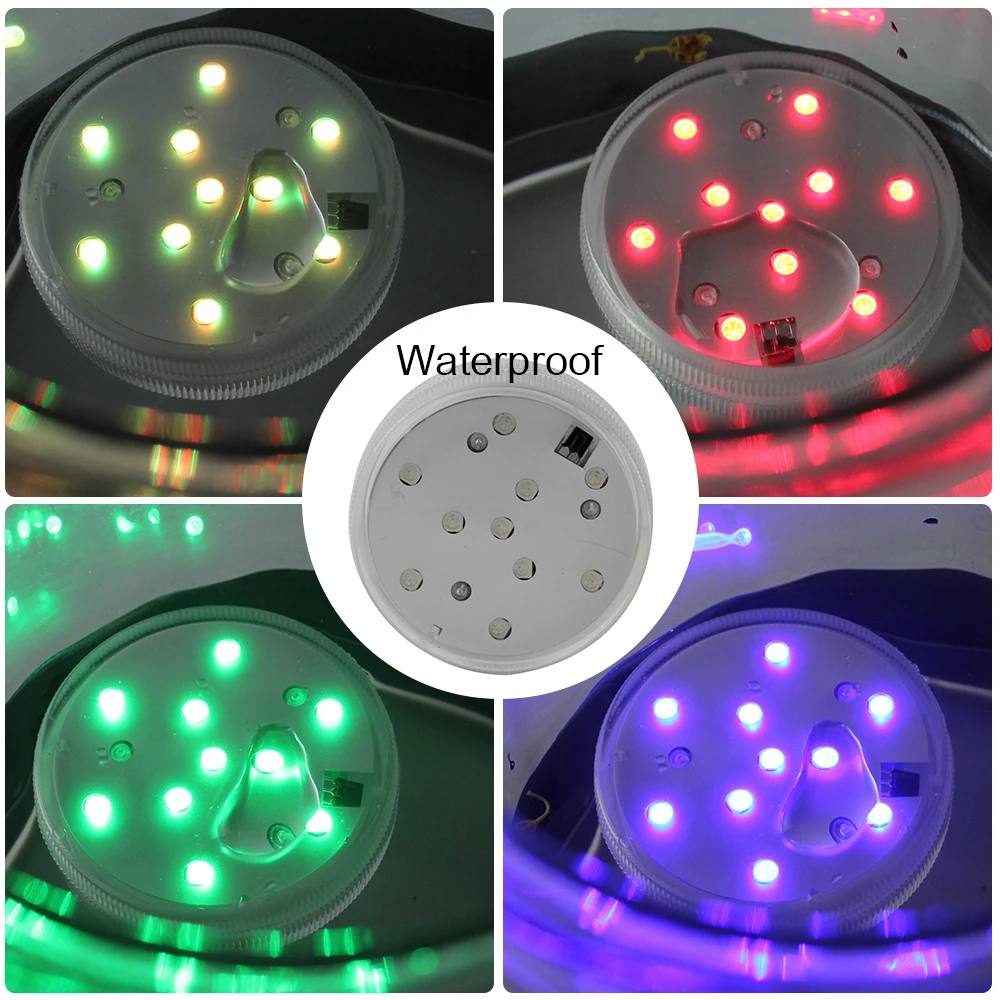 BORUiT 10 светодиодный Погружной подводный свет водонепроницаемый RGB плавательный бассейн свет дистанционное управление аквариум подсветка для аквариума лампа