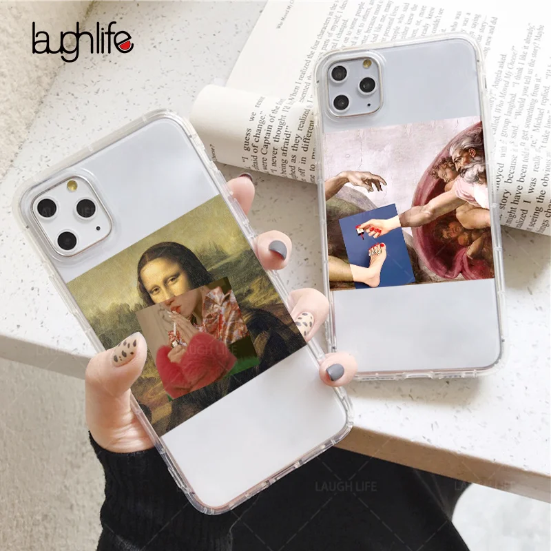 Чехол для iPhone 11 Mona Lisa Art David мягкий силиконовый чехол телефона Apple 5 S SE 6 6s 7 8 Plus XR XS