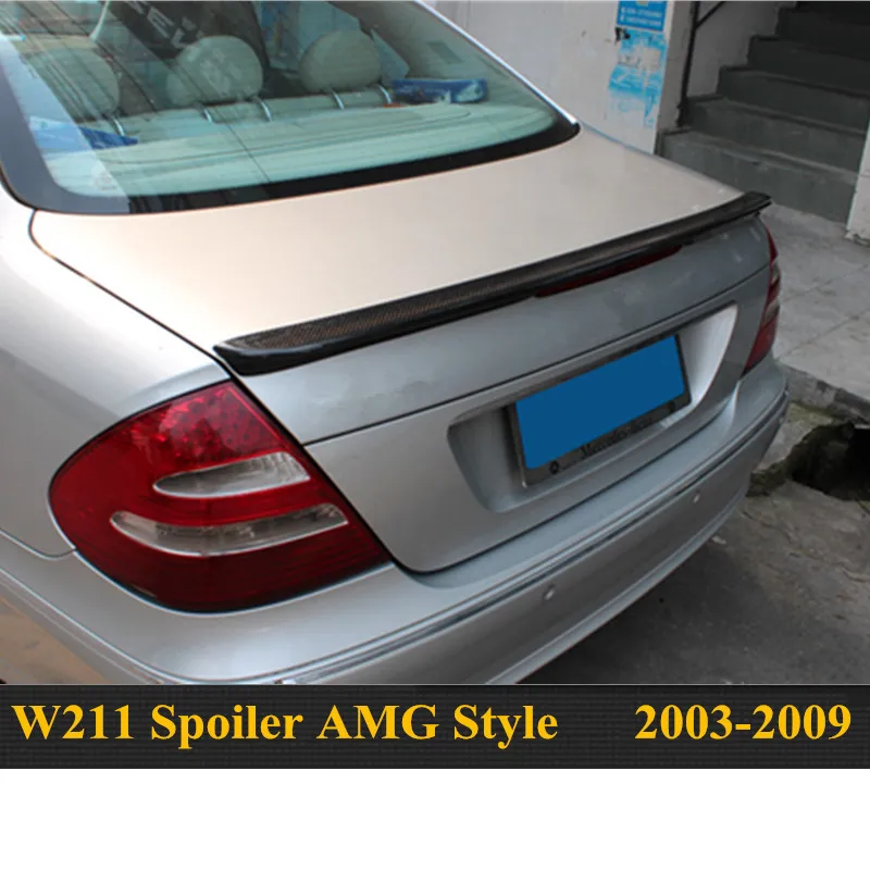Mercedes W211 карбоновое волокно заднее крыло спойлер багажник загрузки спойлер для benz E класс 2003-2009 W211 E320