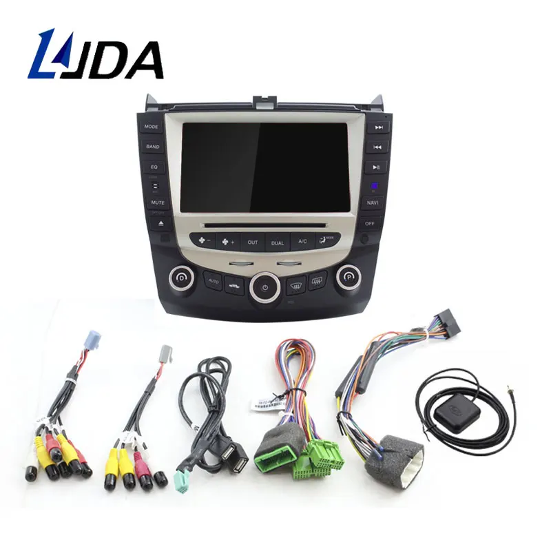 Автомобильный DVD плеер LJDA 7 дюймов 2 DIN Android 10 для Honda Accord 2003 2004 2005 2006 2007 Радио Аудио