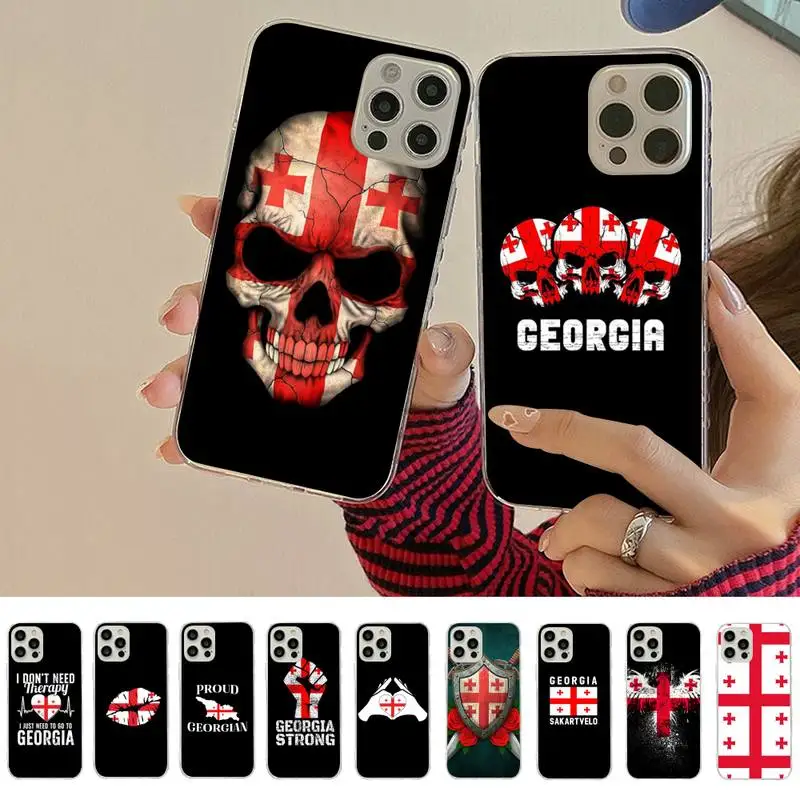 

Georgia flag Phone Case for iPhone 11 12 13 mini pro XS MAX 8 7 6 6S Plus X 5S SE 2020 XR cover