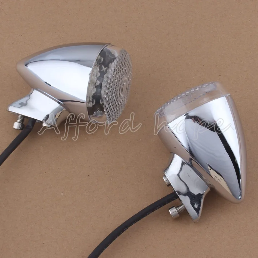 4 шт. хромированный передний задний мотоциклетный светодиодный Янтарный