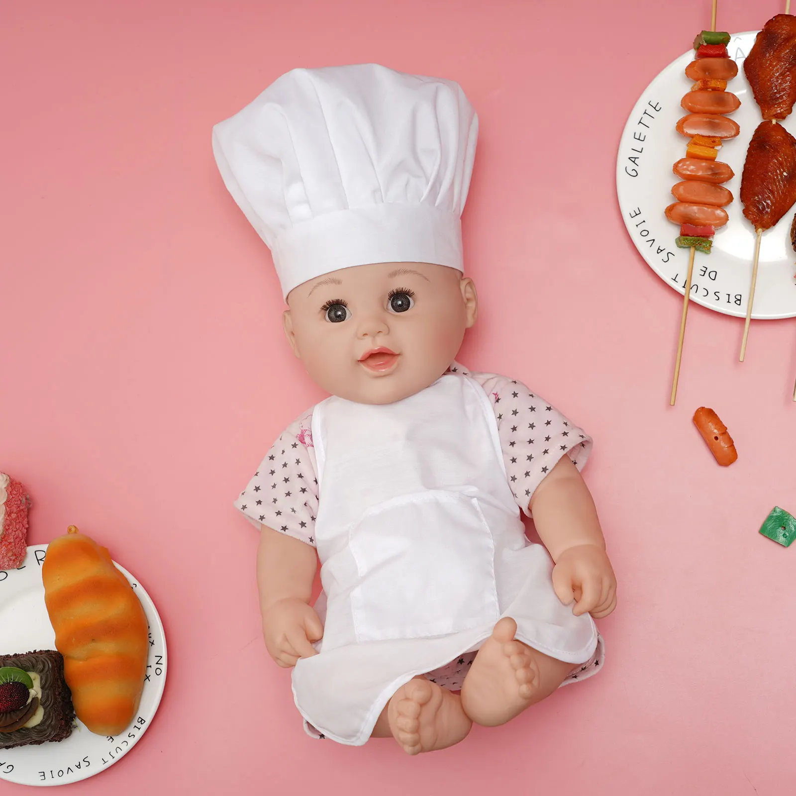 

Одежда для маленьких мальчиков и девочек комплекты для новорожденных, одежда для косплея кухонный фартук, головной убор Милая повара костю...