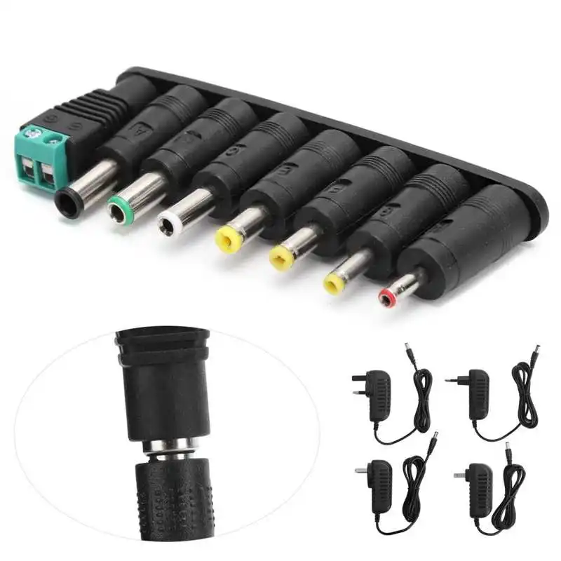 

12V 2A Power Supply Adapter LED Strips Switching Charger 8 DC Conversion Plugs