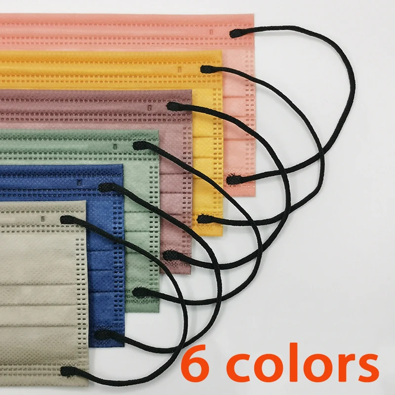 Маска для лица однотонная с 4 слоями расплавленной ткани 50 шт. | Безопасность и