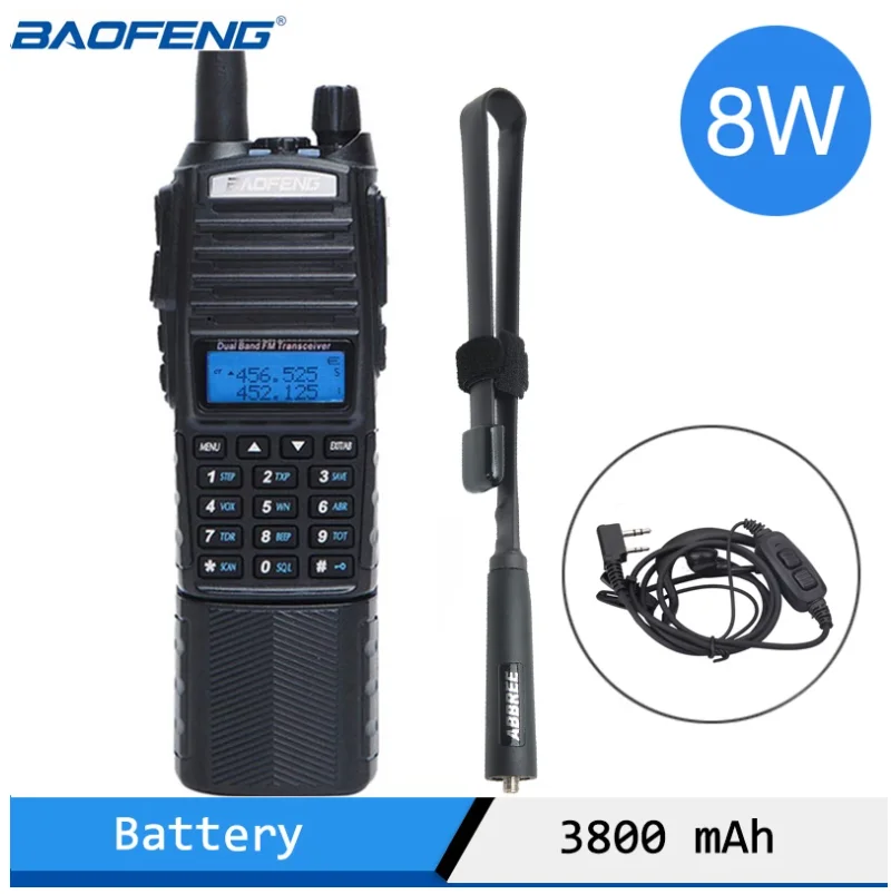

Baofeng UV 82 Оригинальное Портативное двухстороннее радио UV82 двухдиапазонное PTT радио BAOFENG 8 Вт портативная рация с большим радиусом действия