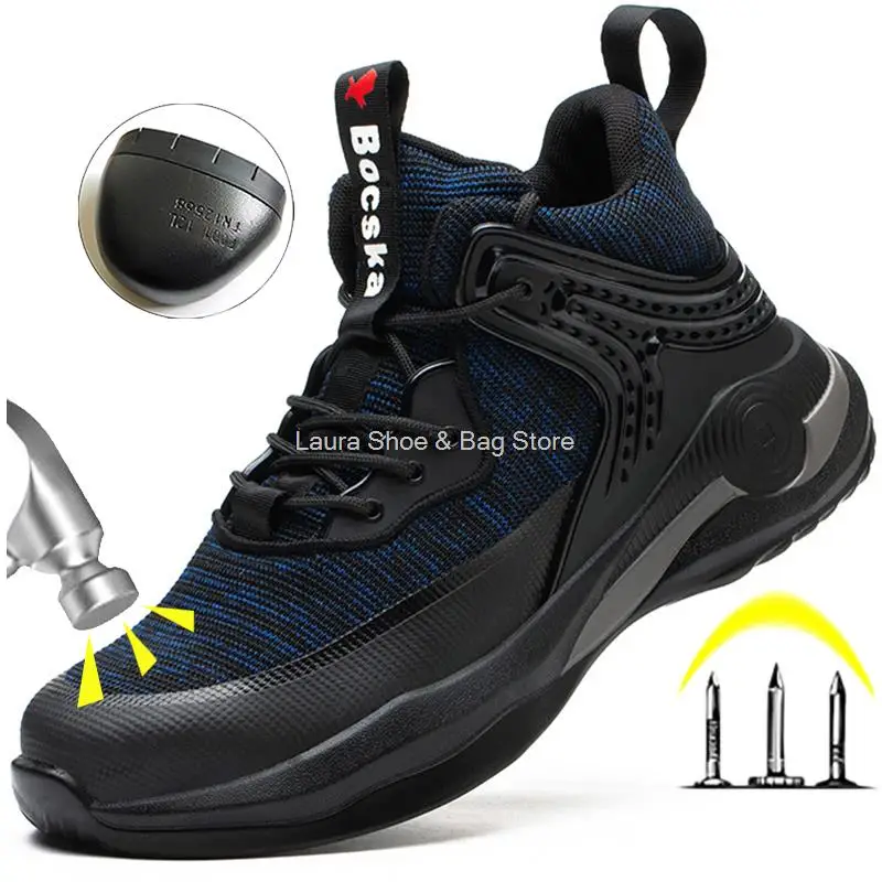 

Дышащие рабочие защитные ботинки, мужские рабочие кроссовки со стальным носком, Мужская промышленная обувь, защитная обувь для мужчин, рабо...