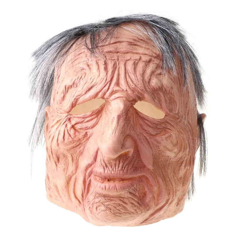 

Halloween Party Headgear Funny Spoof Grandma/Grandpa Latex Mask Wig Elderly Cosplay Face Mask Masquerade Stage Performance Props