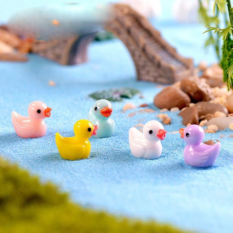 10 шт. мини-желтая утка игрушки куклы кулон мох микро Ландшафтные украшения