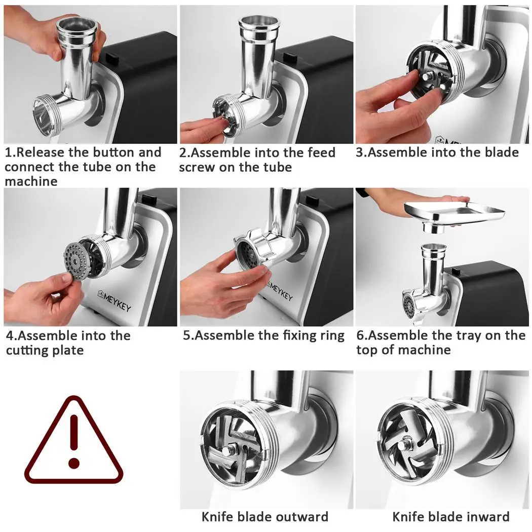 

New Electric Meat Grinder Rated 500W Black Home Sausage Stuffer Meat Mincer Food Processor DIY Food Grinding Chopper Sausage St