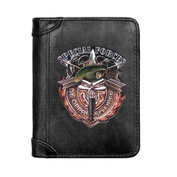 military special forces skull genuine leather wallet classic men business pocket slim card holder male short purses gifts