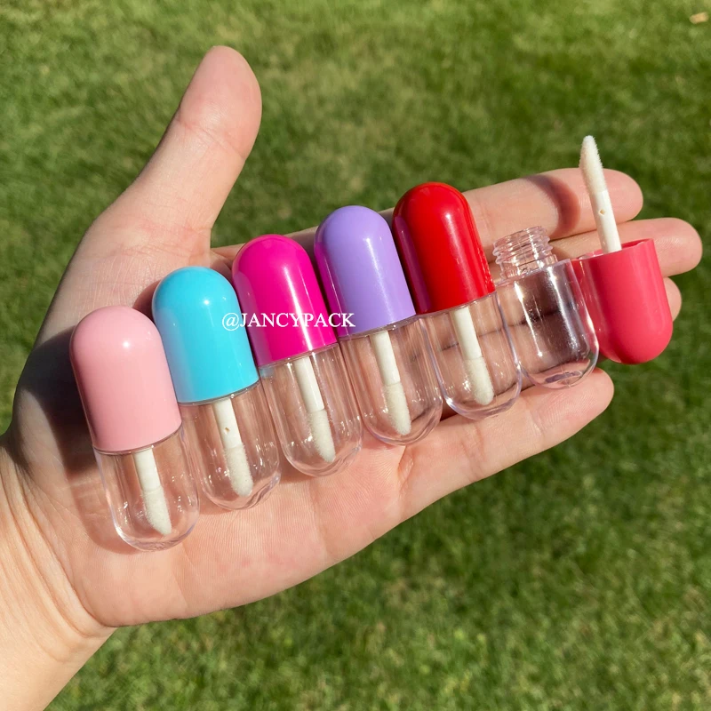 Мини Портативный тюбик для блеска губ 3 мл круглый контейнер в форме капсулы