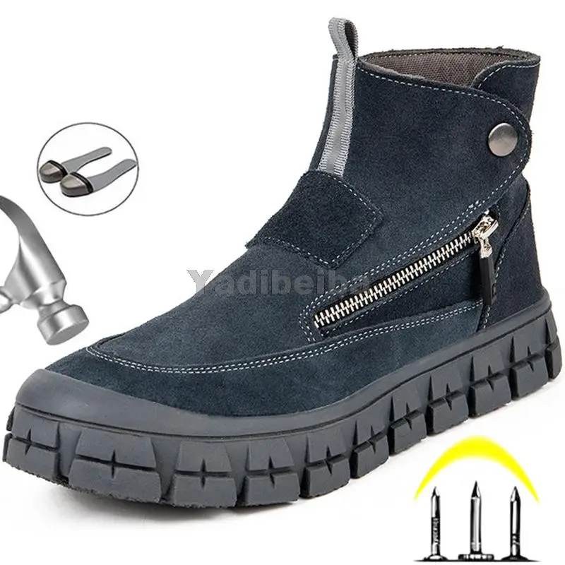 

Indestructible Work Boots Safety Shoes Man Anti-puncture Security Boot Industrial Shoes Construction Steel Toe Electrician Shoes