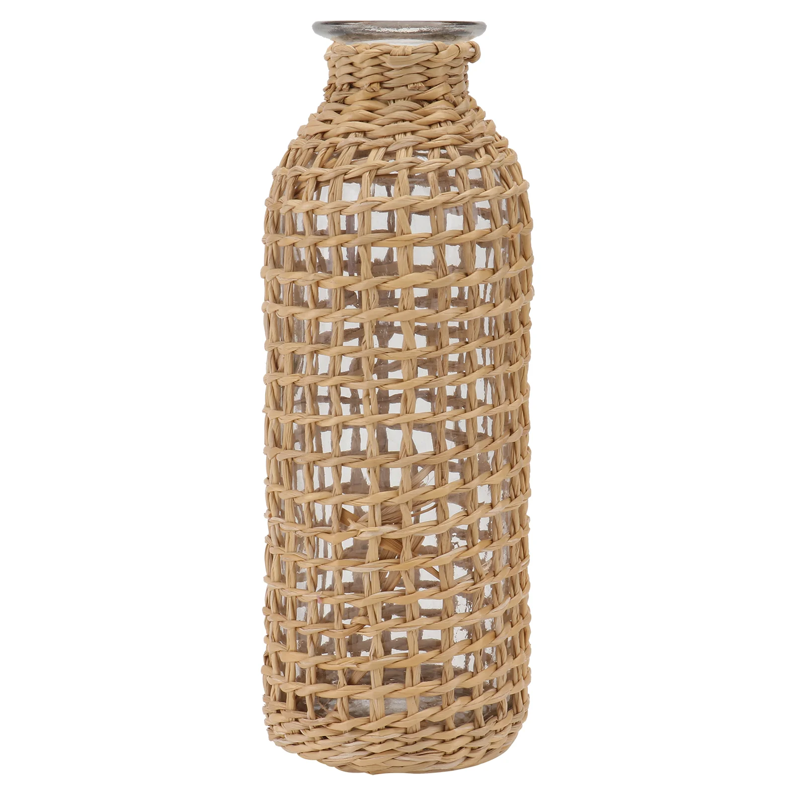 

1pc Creative Glass Vase Decoration Desktop Flower Vase for Decor (Light Brown)