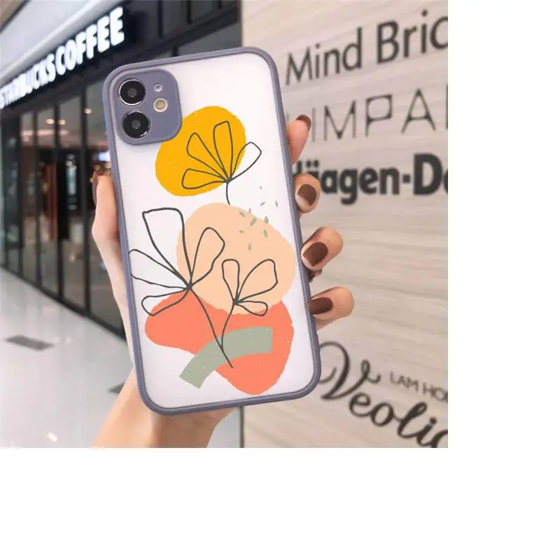 

Line fashion art pattern Phone Cases matte transparent For iphone 7 8 11 12 plus mini x xs xr pro max cover