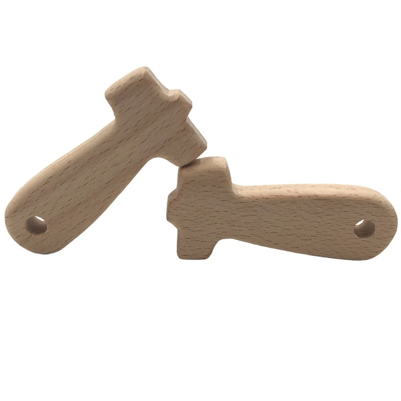

1 Set Baby Wooden Toy DIY Beech Bracelet For Children Creative Nordic Wrench Tool Shape Teething Chew Toys DXAD