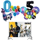 Детские воздушные шары Fortnites, украшение для дня рождения, цифровой игровой шар из латекса, в форме цифр, принадлежности для фона