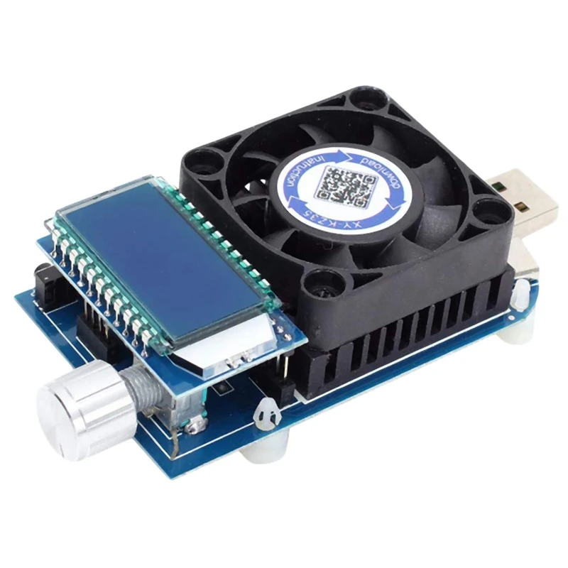 Электронный тестер нагрузки постоянного тока 35 Вт 5А ЖК дисплей регулируемый