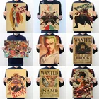 Японское аниме цельный плакат Луффи Зоро ретро холст живопись роспись Гостиная Спальня домашняя Настенная картина украшение