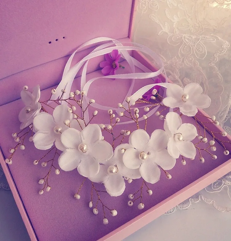 Серия для невесты и женщин ручная работа шелковая лента волос свадебный головной