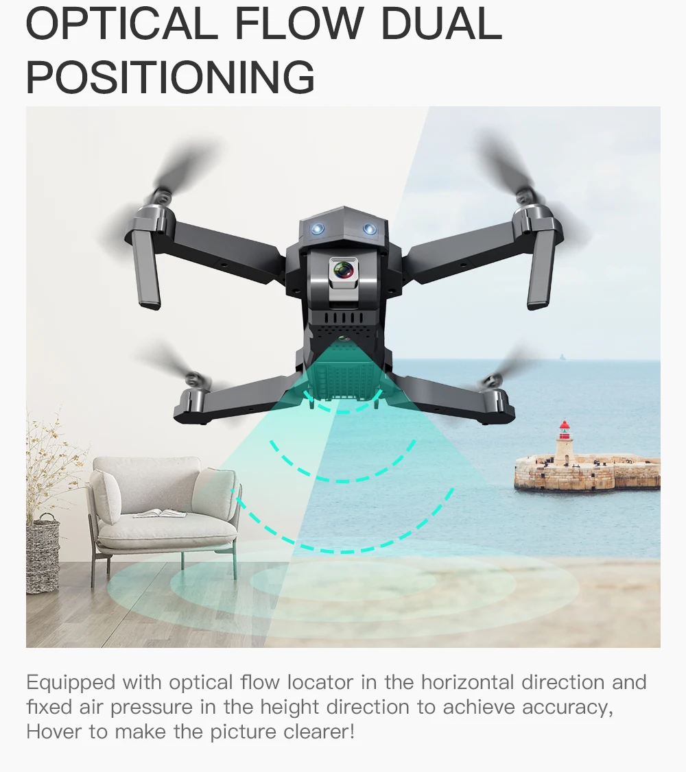 

RC Drone 4K HD with Camera 50X Times Zoom WIFI FPV Foldable Quadcopter Professional Drones Stable Height One-Key Return Drone