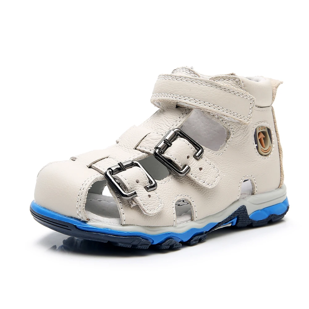 Сандалии APAKOWA для мальчиков босоножки из натуральной кожи с 3 ремешками