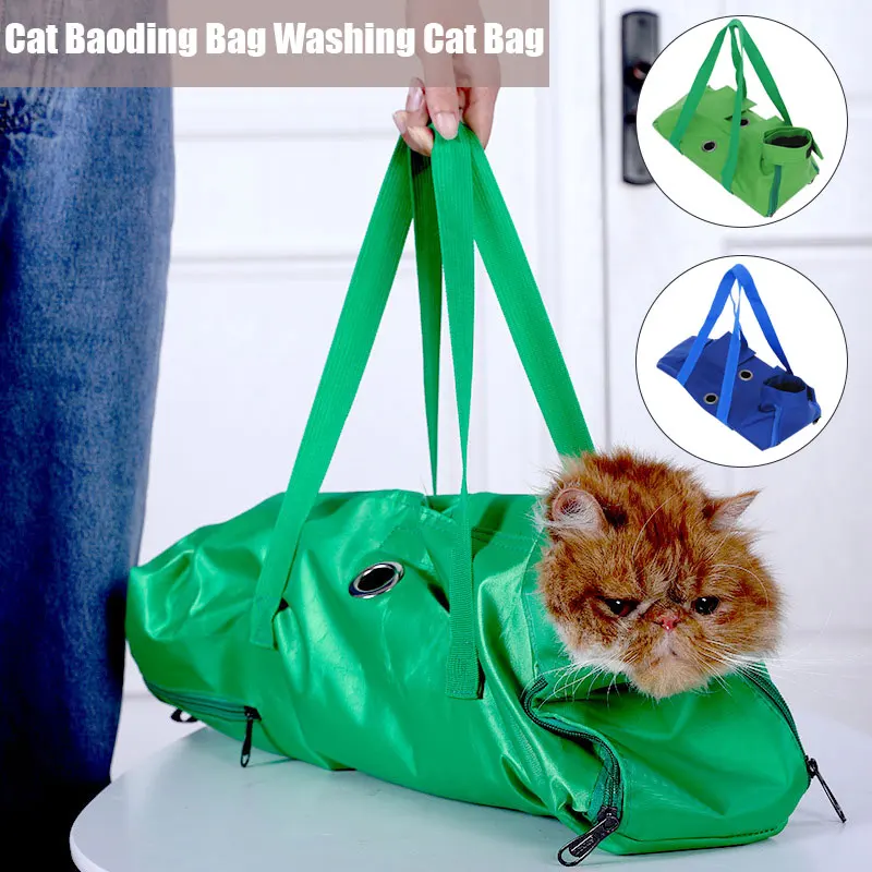 

Multi-Function Dog/Cat Grooming Restraint Bags for Bathing Washing Trimming Nail Green/Blue uacr Cat Carriers Bags Cat Supplie