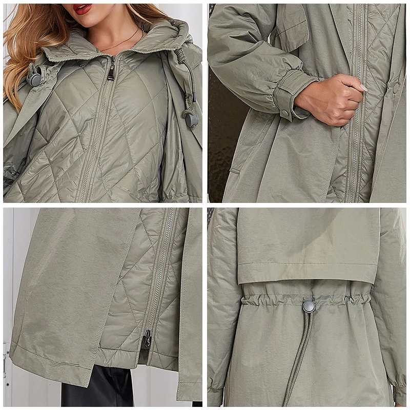 Astrid 2022 женская зимняя куртка Женская парка с капюшоном модная длинная на шнурке