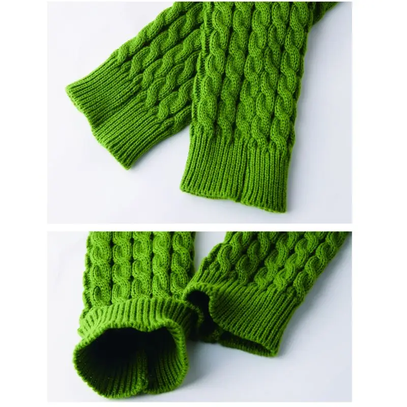 Женские зимние вязаные крючком Теплые носки высокий коленный сапог сутулящие