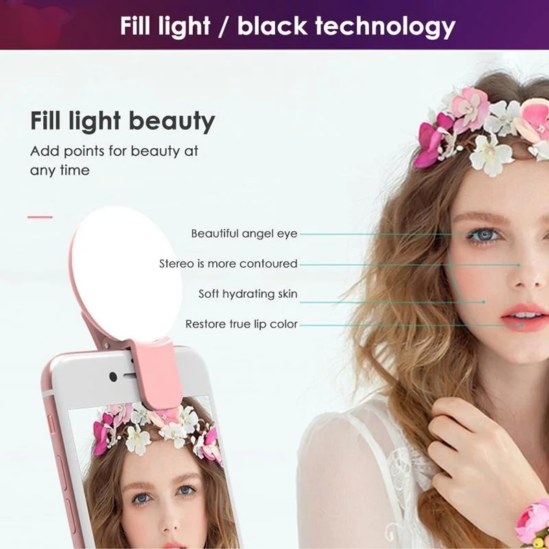 Селфи светодиодная Кольцевая вспышка универсальная лампа для телефона iPhone