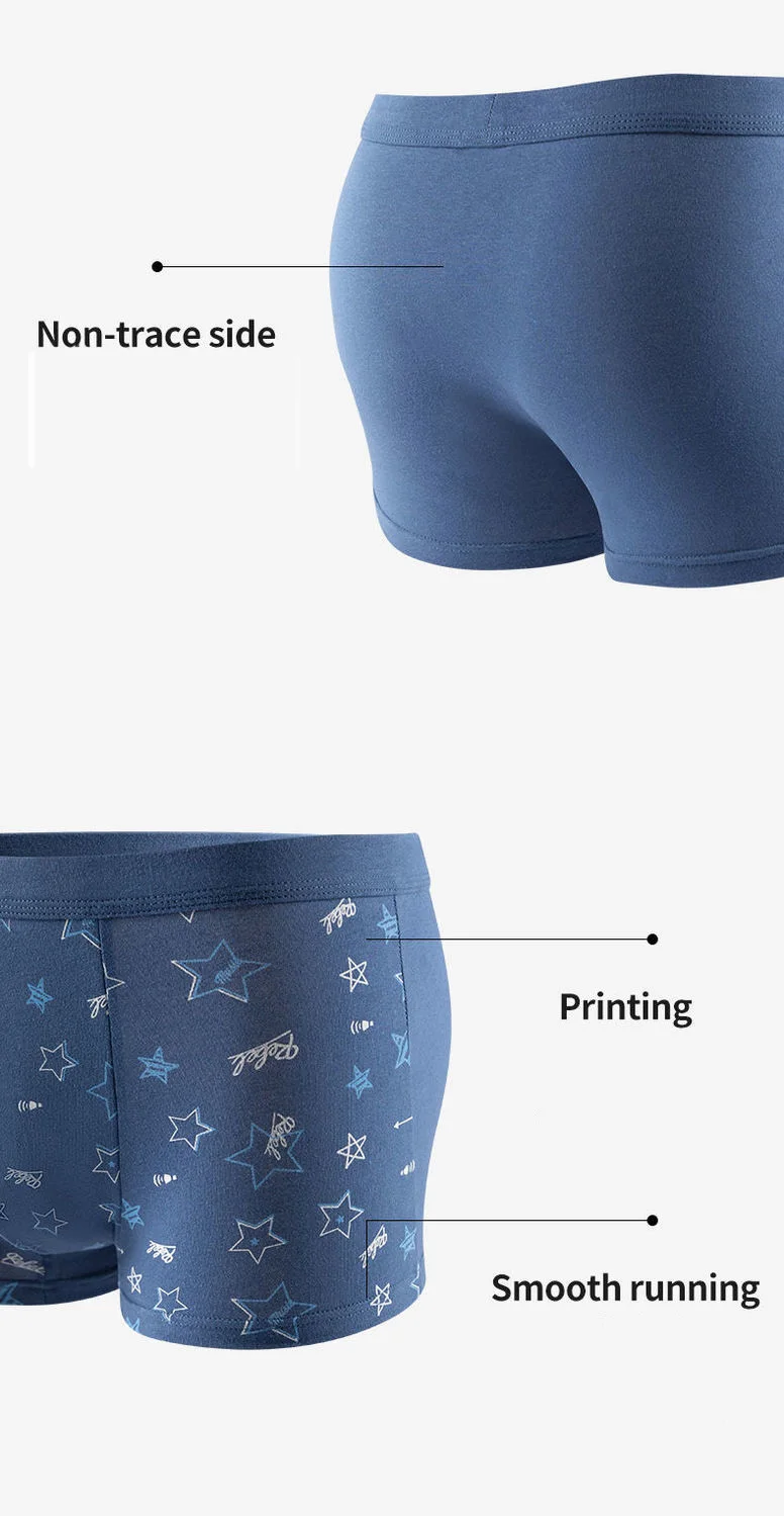 Men's Boxing Underwear Printed Shorts Fashion Sexy Underwear Men's cotton Breathable Mid waist Shorts Men's Boxers L-5XL