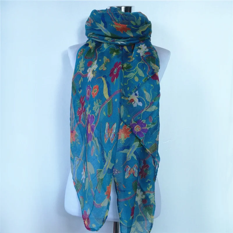 10 шт./лот новый оптовый шарф теплые женские шарфы с птичьими цветами Женская шаль