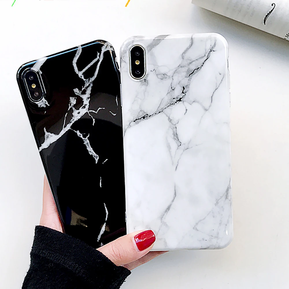 Новые глянцевые мраморные чехлы для телефонов айфон 11 Pro Max мягкий силиконовый