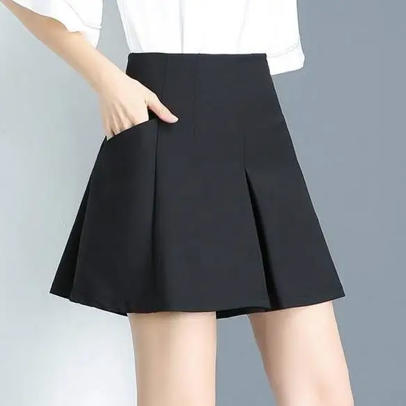 White Black Summer Women Loose Shorts 2020 New Slim High waist Skirt Solid Female Plus size 4XL AE544 | Женская одежда