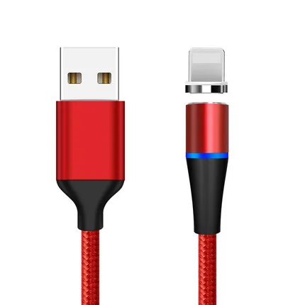 5А магнитное зарядное устройство для iPhone X XSR XS светодиодный магнитный кабель Android Micro usb type C для samsung S9 Plus Магнитный кабель для быстрой зарядки - Цвет: Red For iPhone