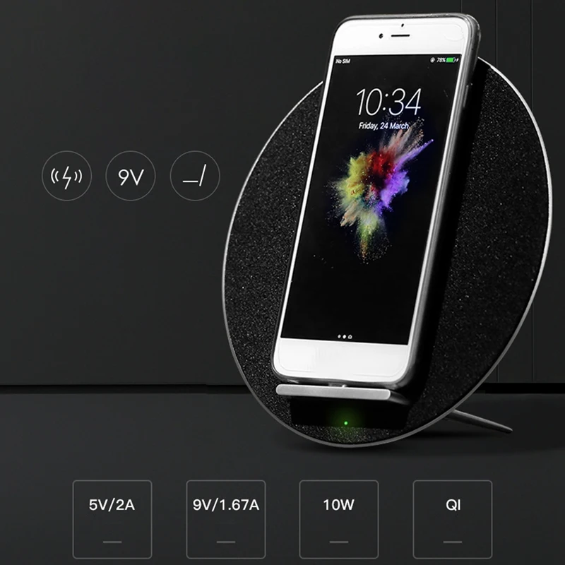 Металлическое Беспроводное зарядное устройство Bluetooth динамик стерео звук