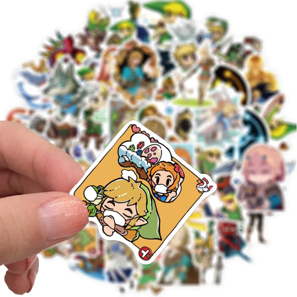 Pegatinas de grafiti de Zelda para coche, motocicleta, equipaje de viaje, guitarra, pegatinas de dibujos animados impermeables, juguete para regalo de broma, 10/30/50 Uds.-2