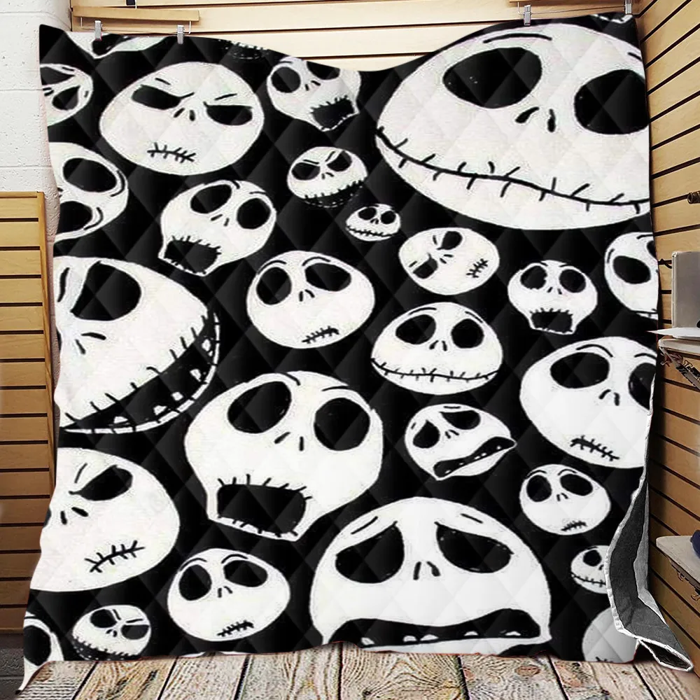 

Custom Halloween Skull Boho Mandala Blanket Floral Sherpa Wearable Throw Blanket Microfiber on Sofa Thick warm