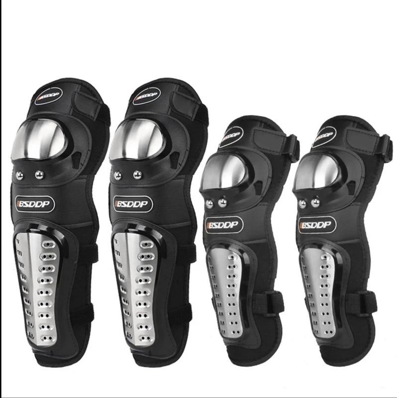 

Four-piece cold-proof and drop-proof stainless steel protective gear for off-road motorcycle knee pads and elbow pads kneepads