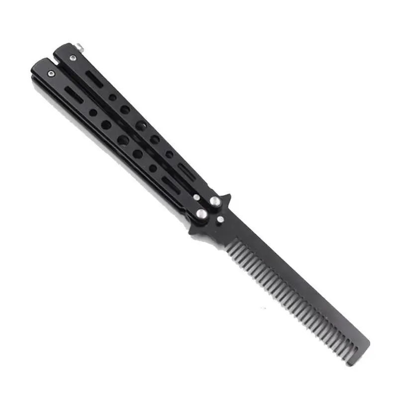 Нержавеющая сталь Серебристый Черный Практика гребень с бабочкой тренировочный