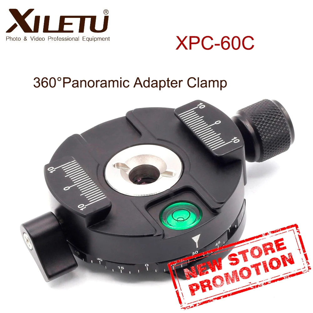 XILETU XPC-60C 360 градусов панорамный зажим алюминиевый литой адаптер БЫСТРОРАЗЪЕМНАЯ подставка на трех ножках цифровая зеркальная камера аксессуар