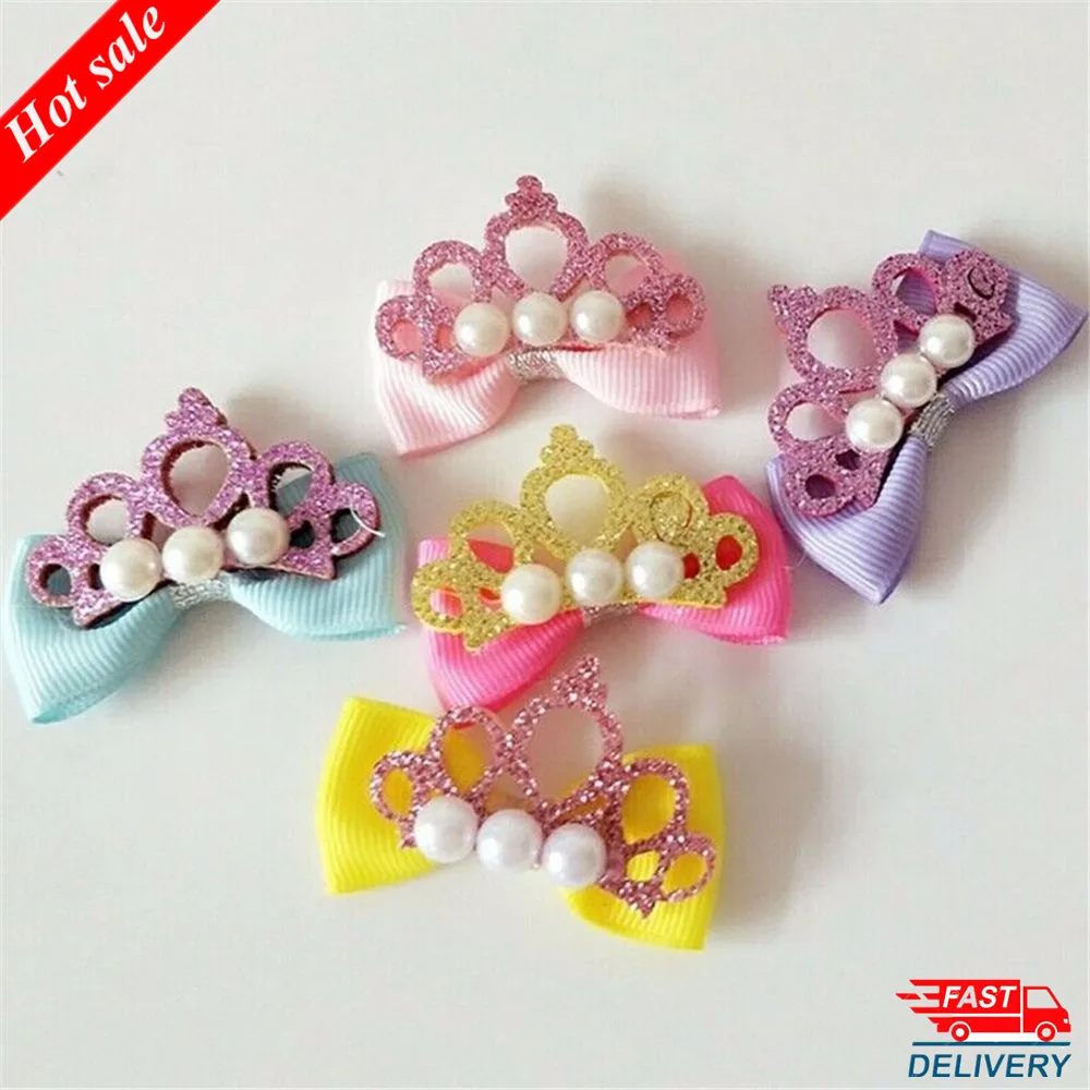 1 шт. новинка заколка для волос с бантом маленьких девочек в форме короны