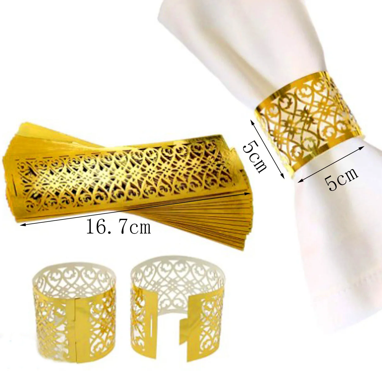 50 шт. любящее сердце и цветок Лазерная резка кольцо для бумажных салфеток Пряжка